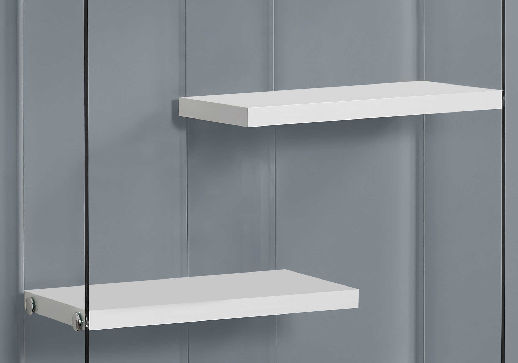 SHELF - 60"H / GLOSSY WHITE WITH TEMPERED GLASS