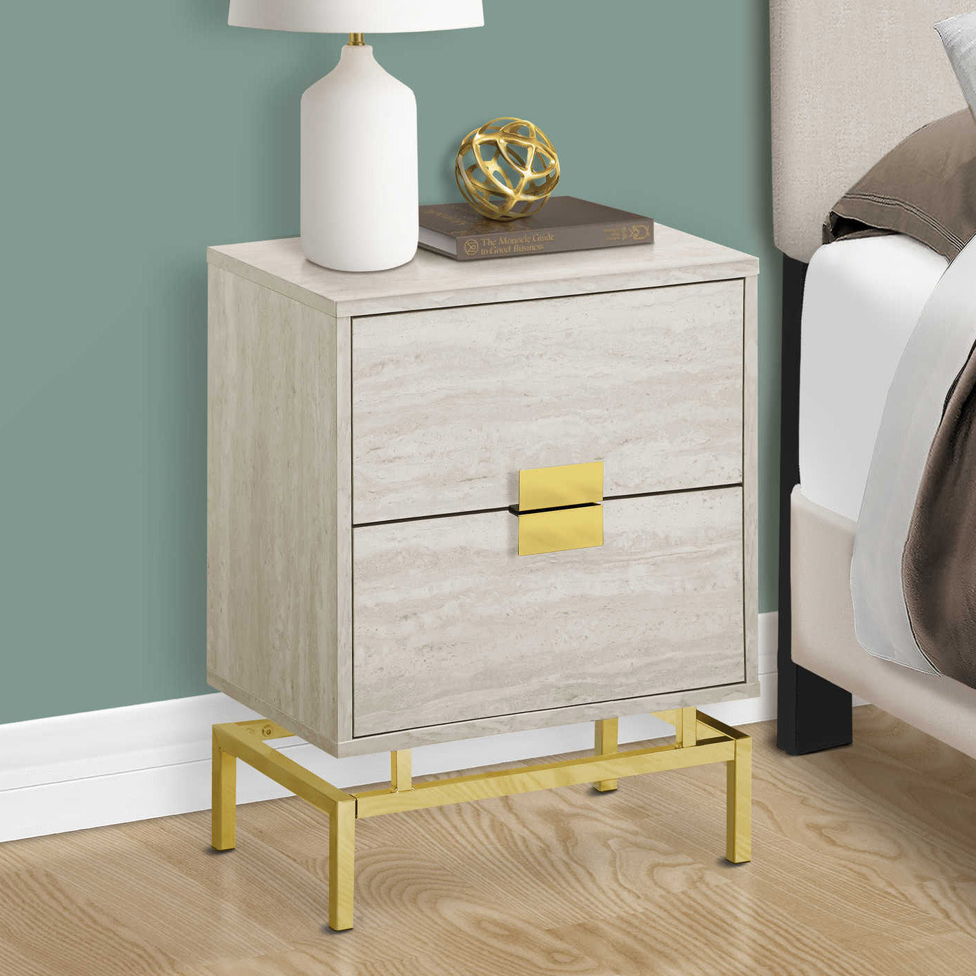 Alaric - Table de Chevet - Beige