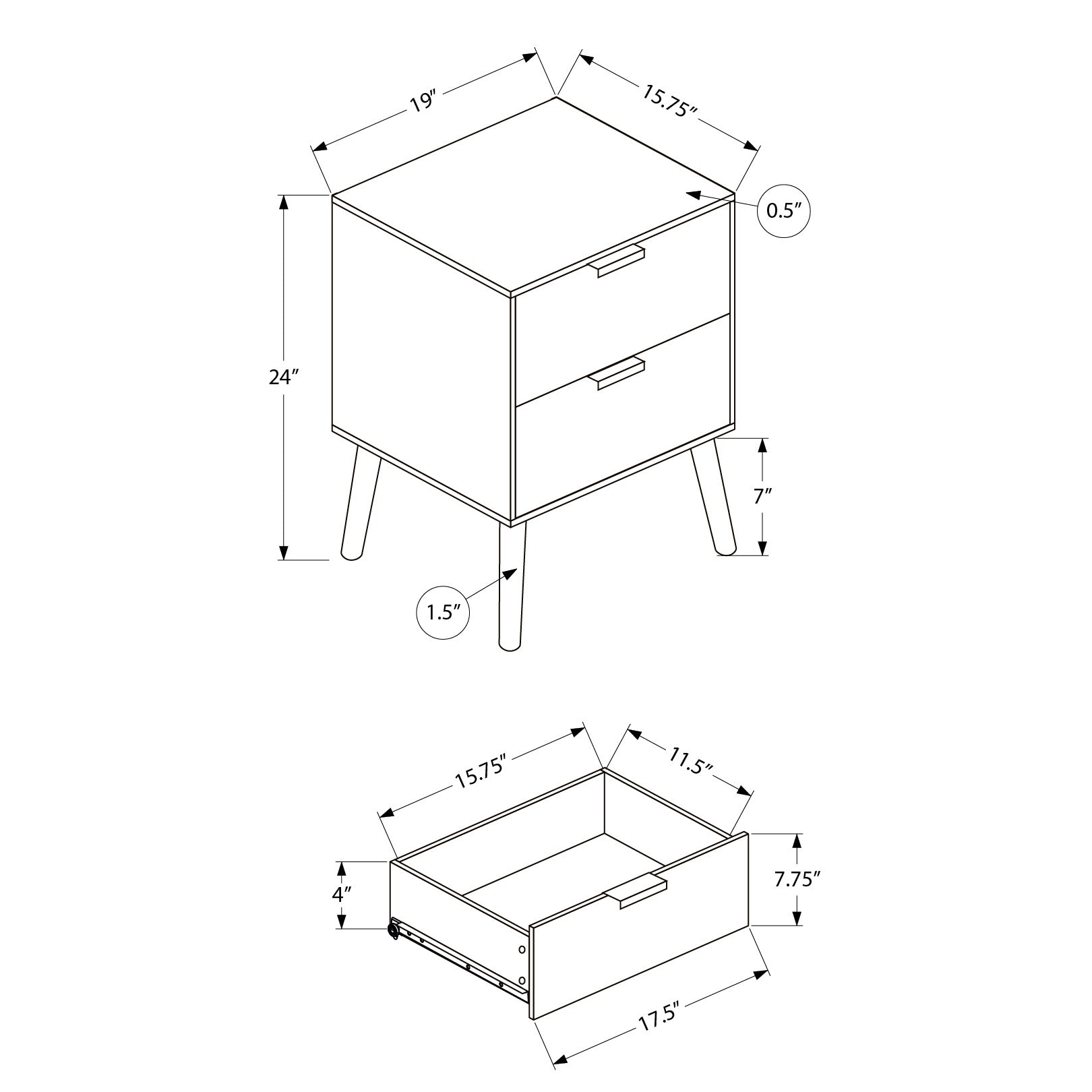 Aristide - Table de Chevet - Noyer