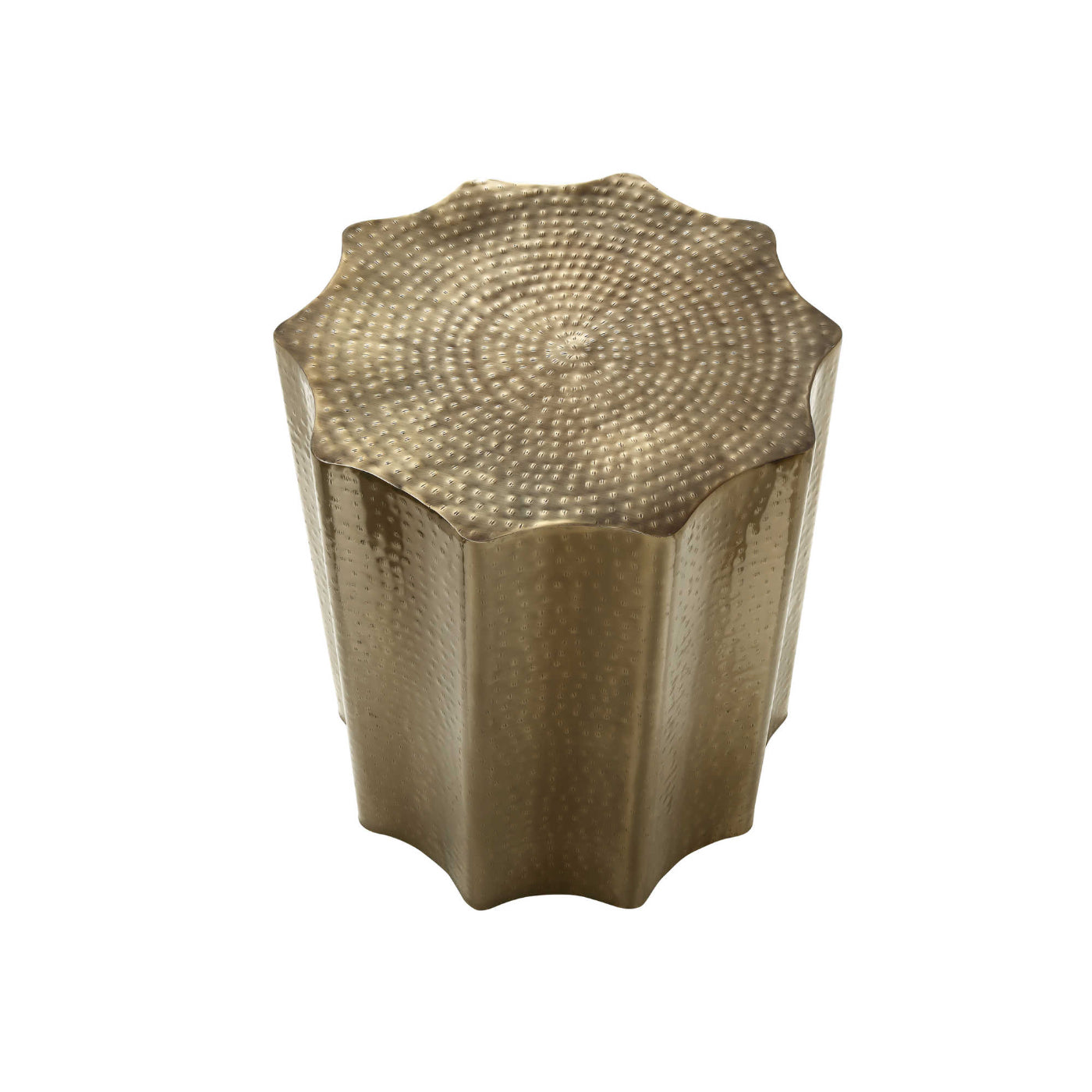 Mathilde - Side Table - Gold Metal Drum End Table