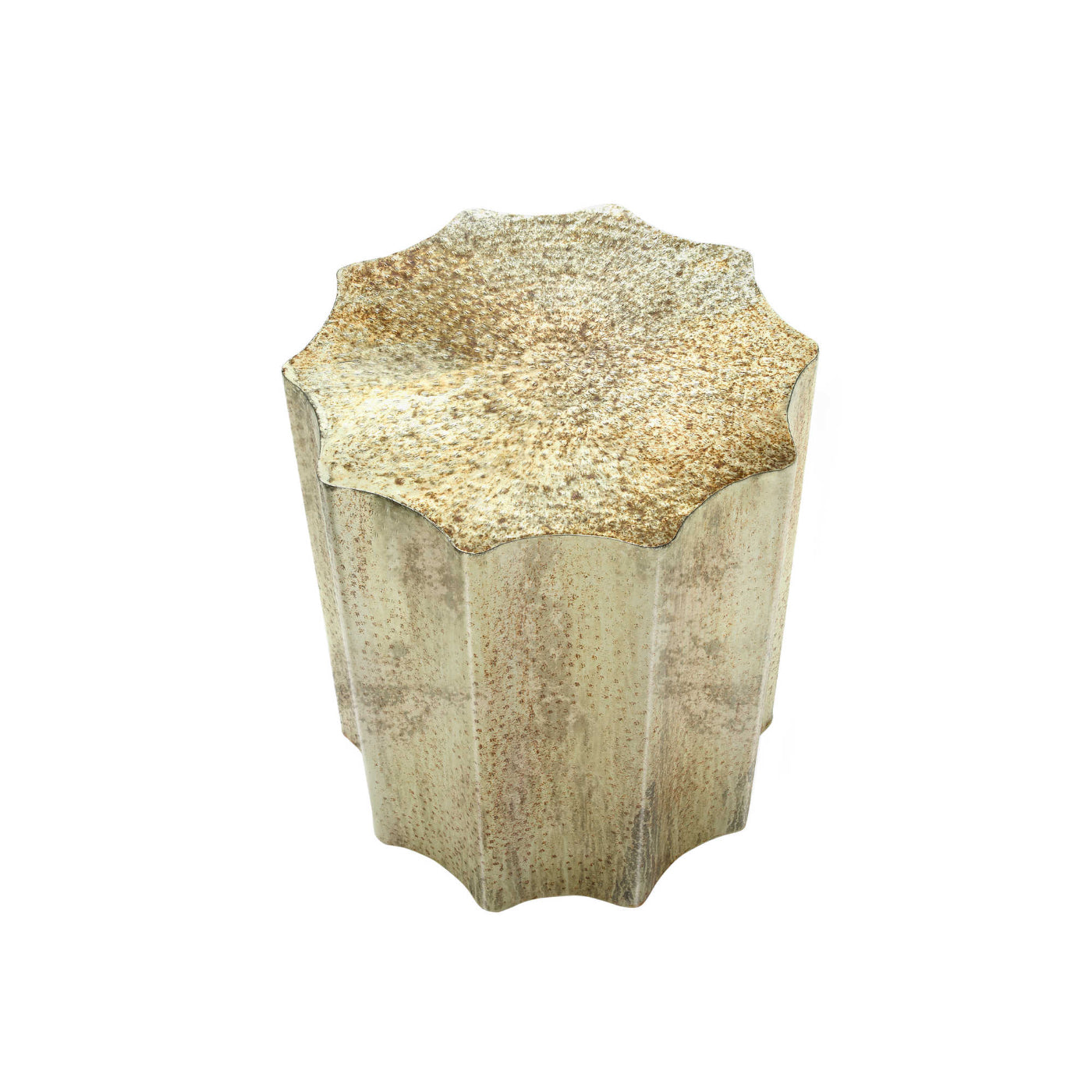 Mathilde - Side Table - Antique Gold Metal Drum End Table