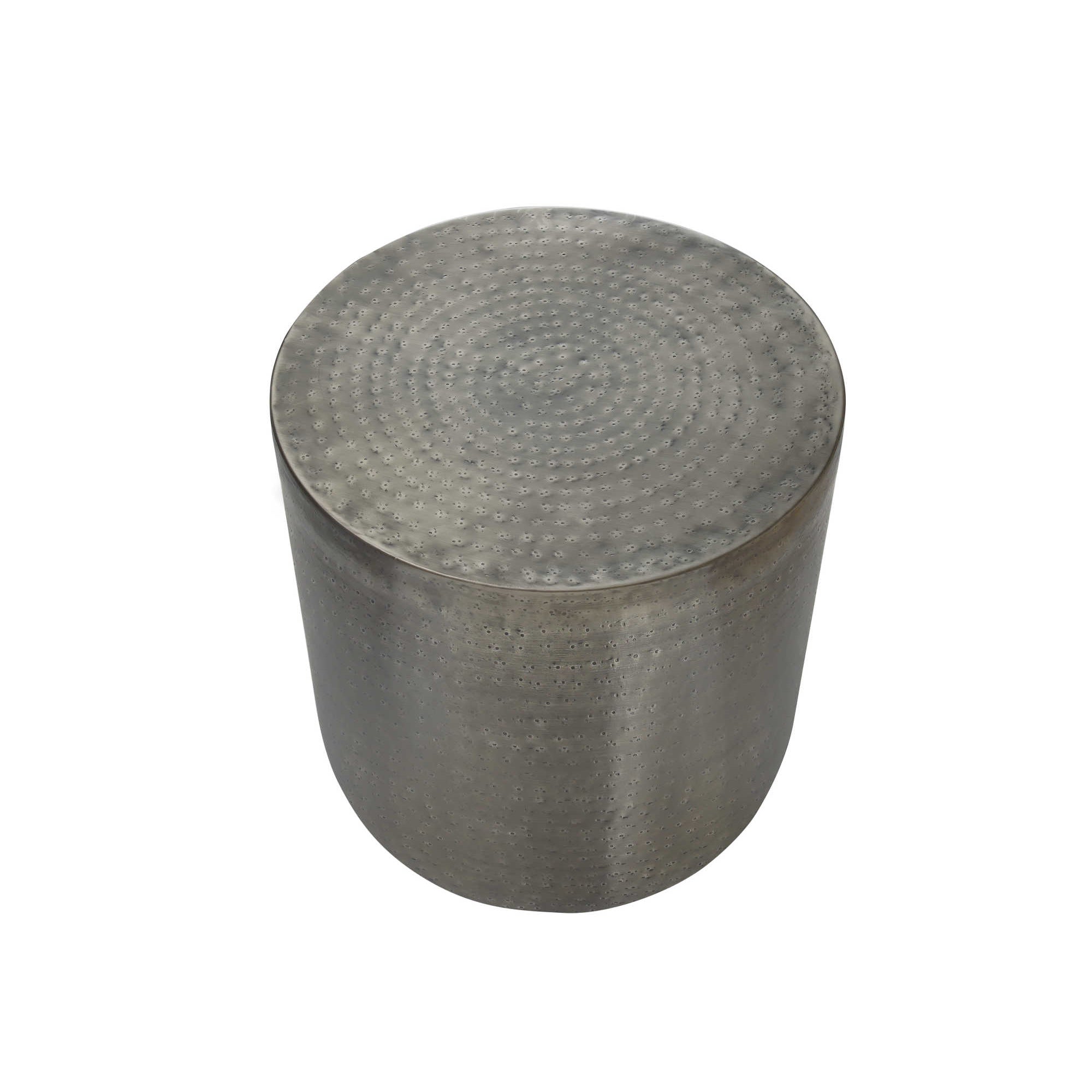 Camille - Side Table - Drum Metal End Table Grey