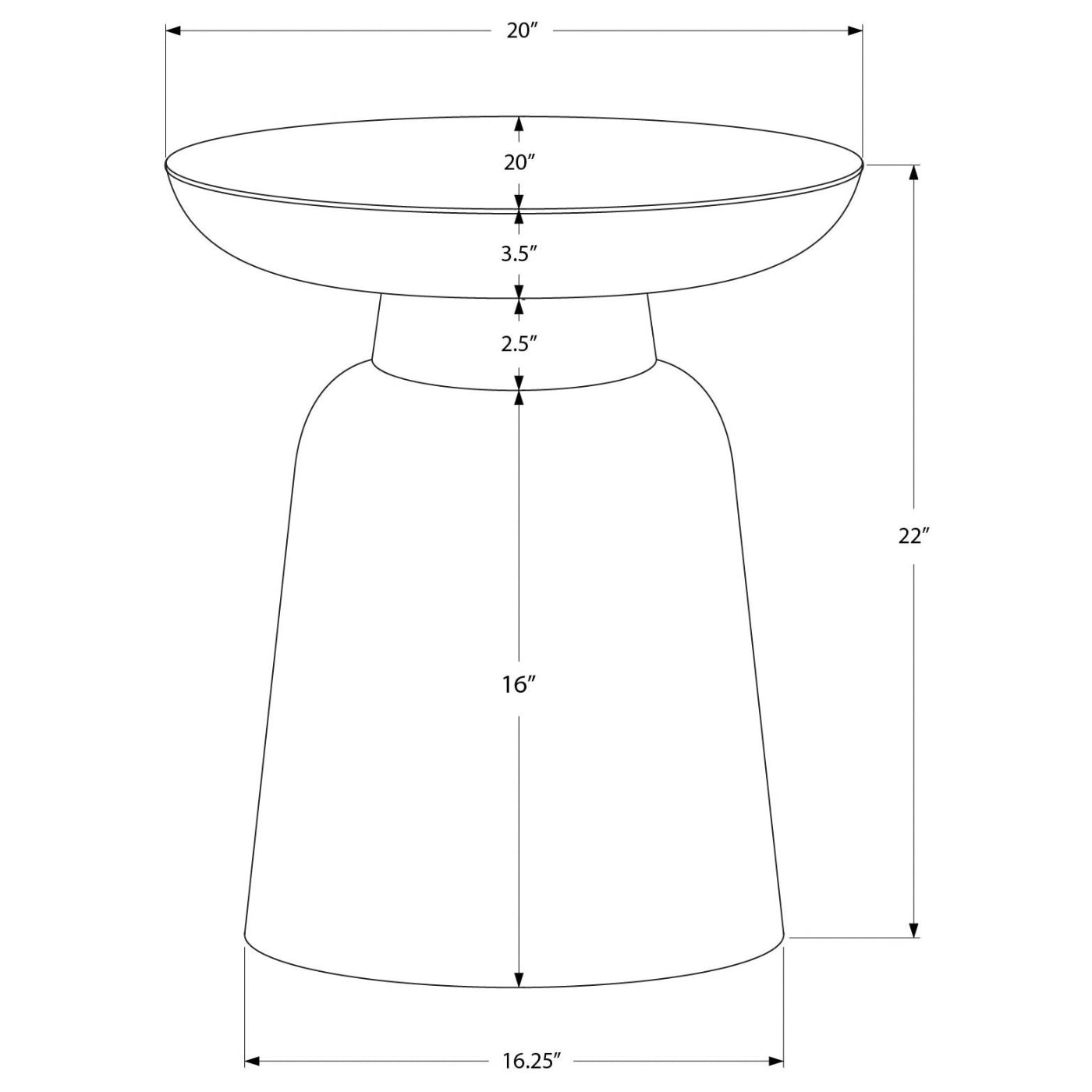Margaux - Side Table - Drum Metal Copper End Table