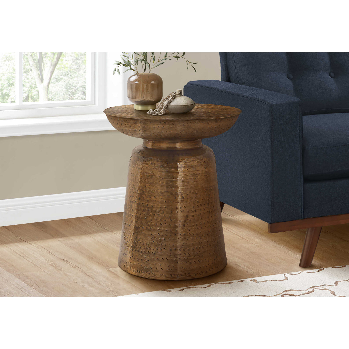 Margaux - Side Table - Drum Metal Copper End Table