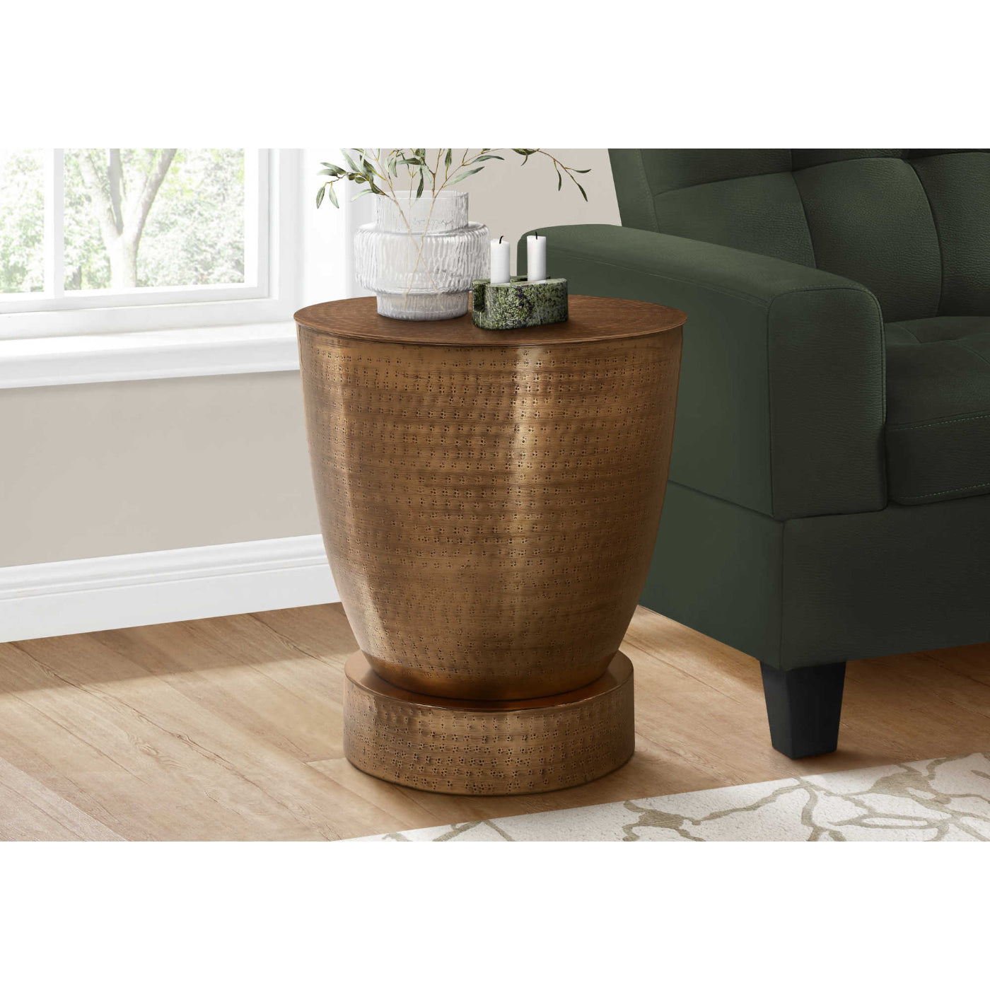 Victor - Side Table - Drum Metal Copper End Table