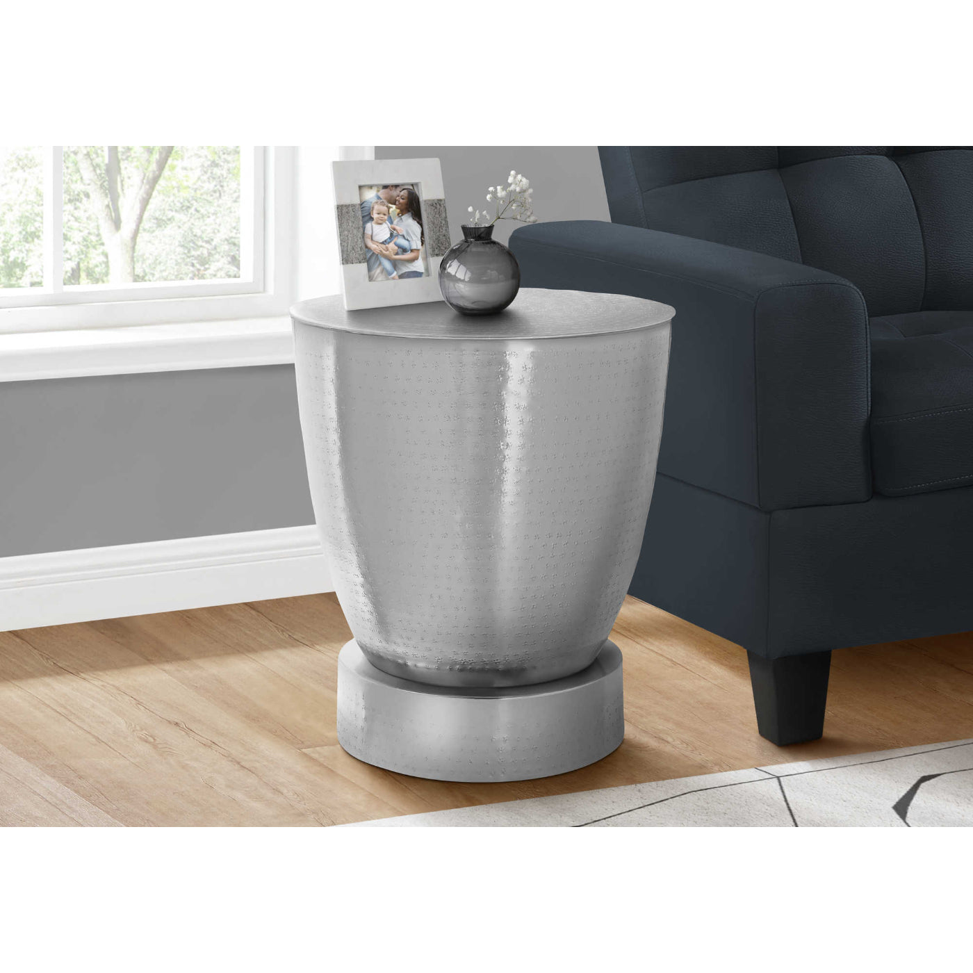 Victor - Side Table - Drum Metal Chrome End Table