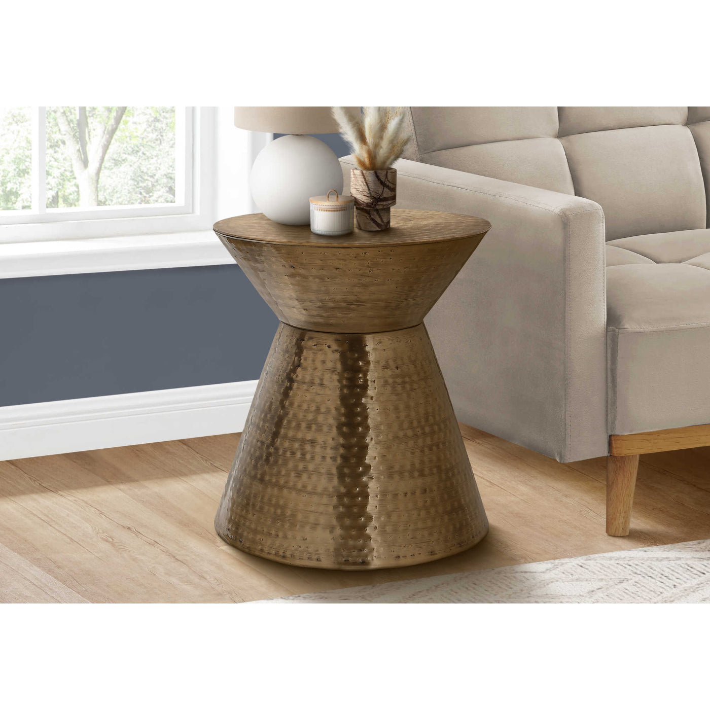 Tristan - Side Table - Drum Metal Copper End Table