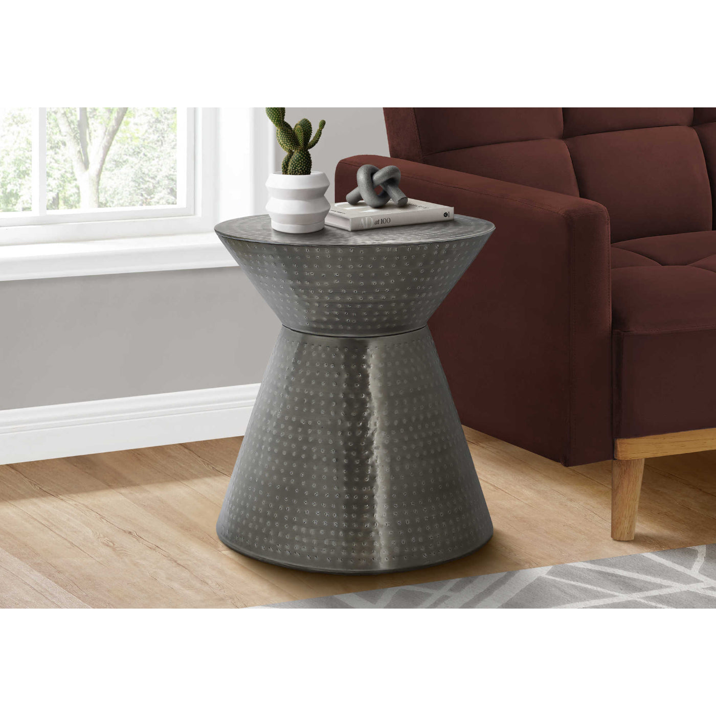 Tristan - Side Table - Drum Metal End Table Grey