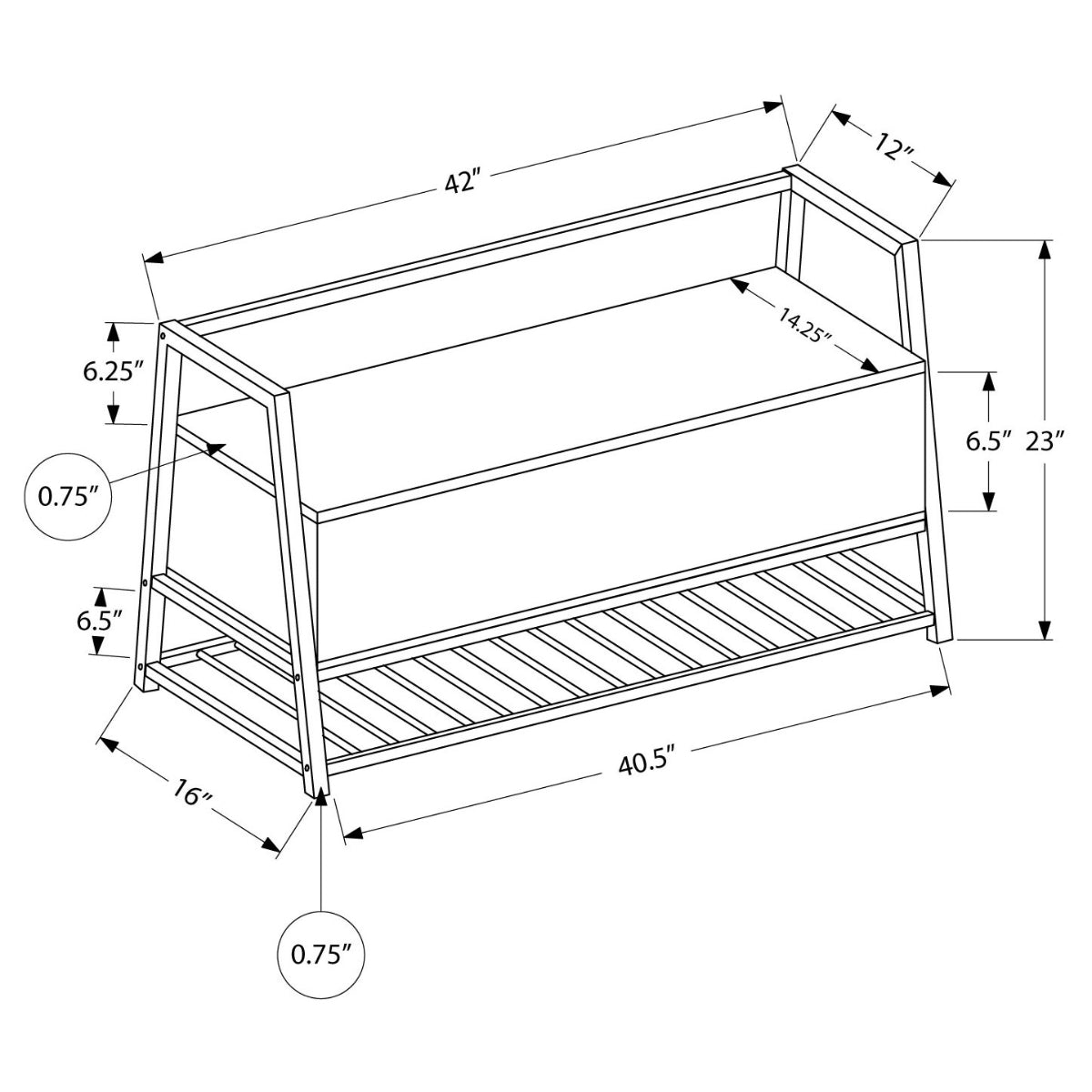 Adrion - Storage bench - Grey