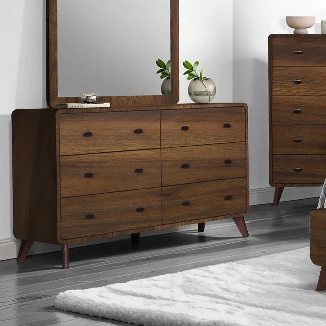 Jolen - 6 Drawer Dresser - Walnut