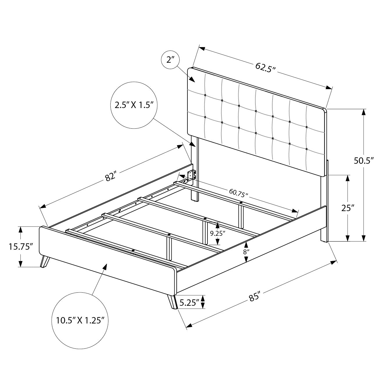 Jolen - Lit Queen - Noyer