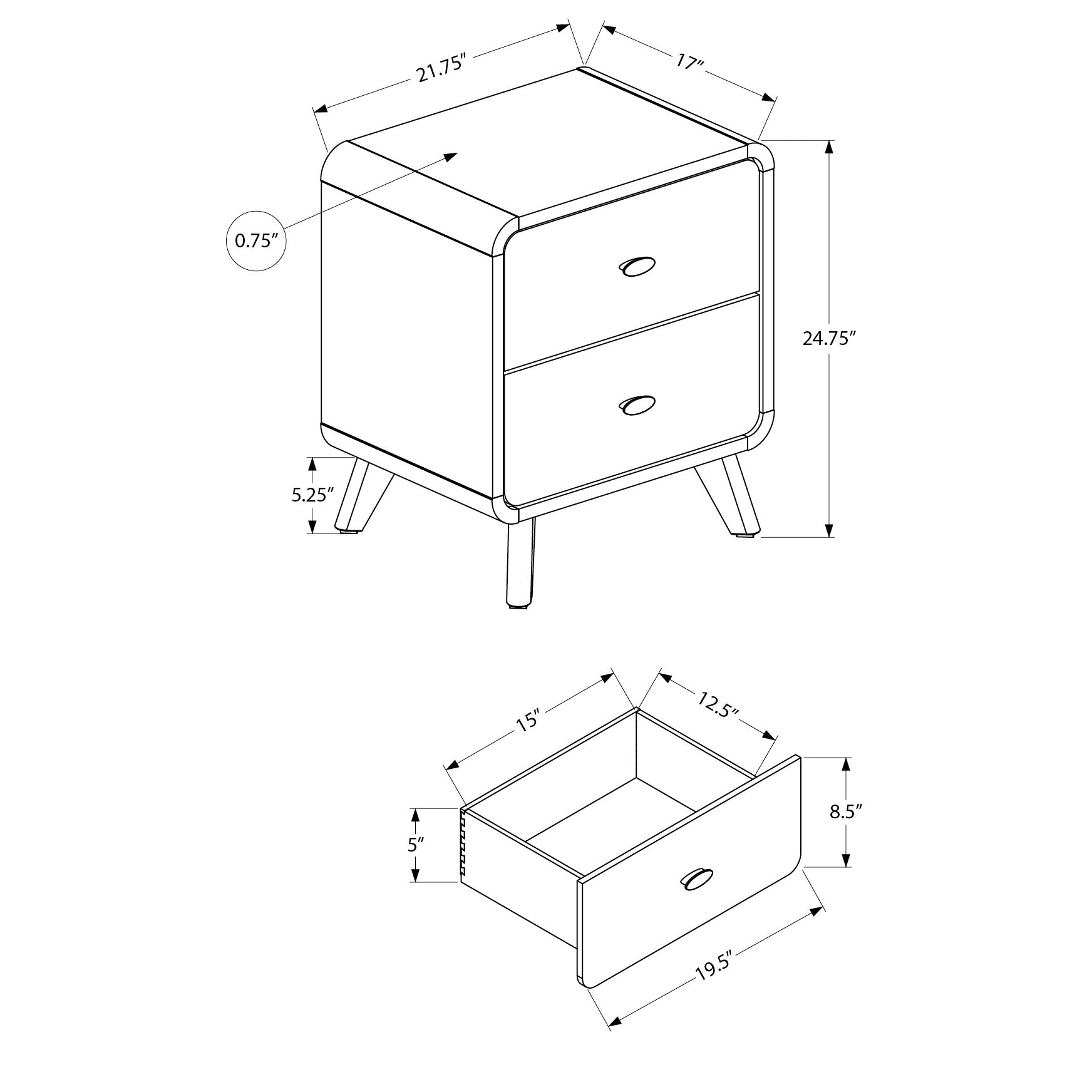Jolen - Nightstand - Walnut