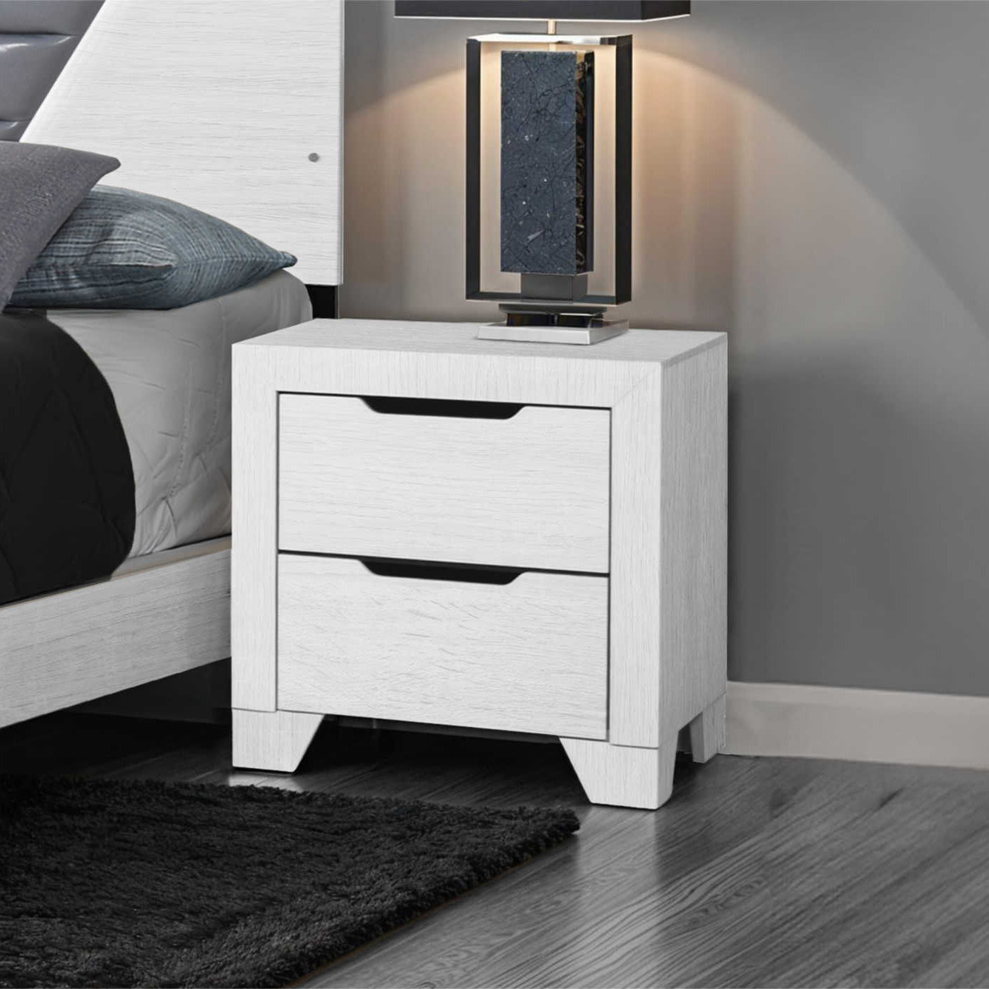 Alessia - Table de chevet - Blanc