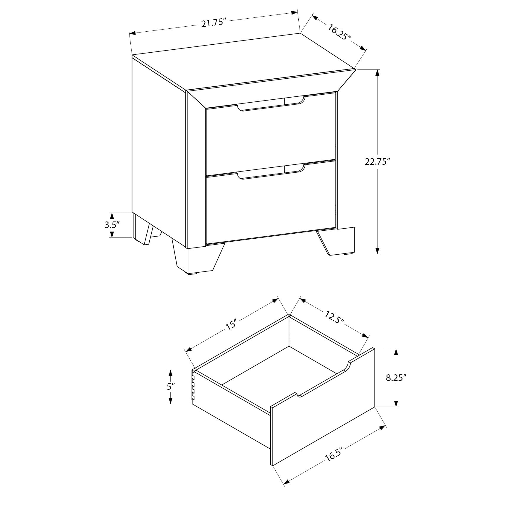 Alessia - Table de chevet - Blanc
