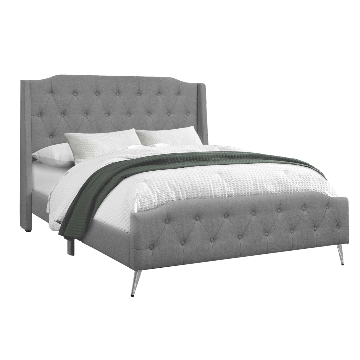 Jeanne - Queen Bed - Grey Fabric