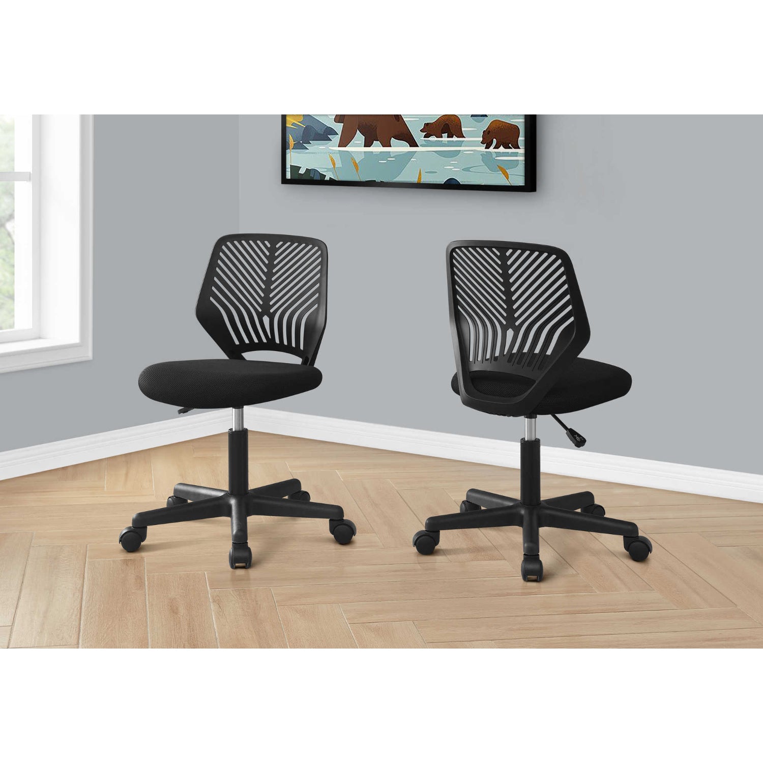 OFFICE CHAIR - BLACK / BLACK BASE / WHEELS