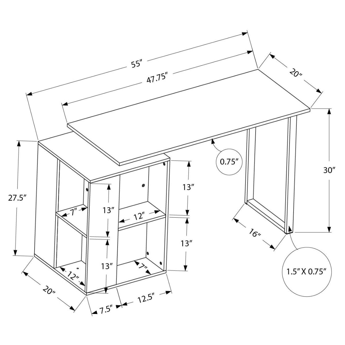 Orana - Office desk - 55 in