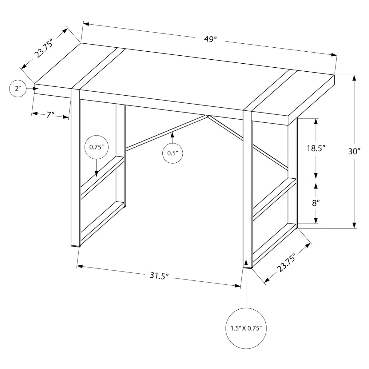 Silven - Office desk - 48 in