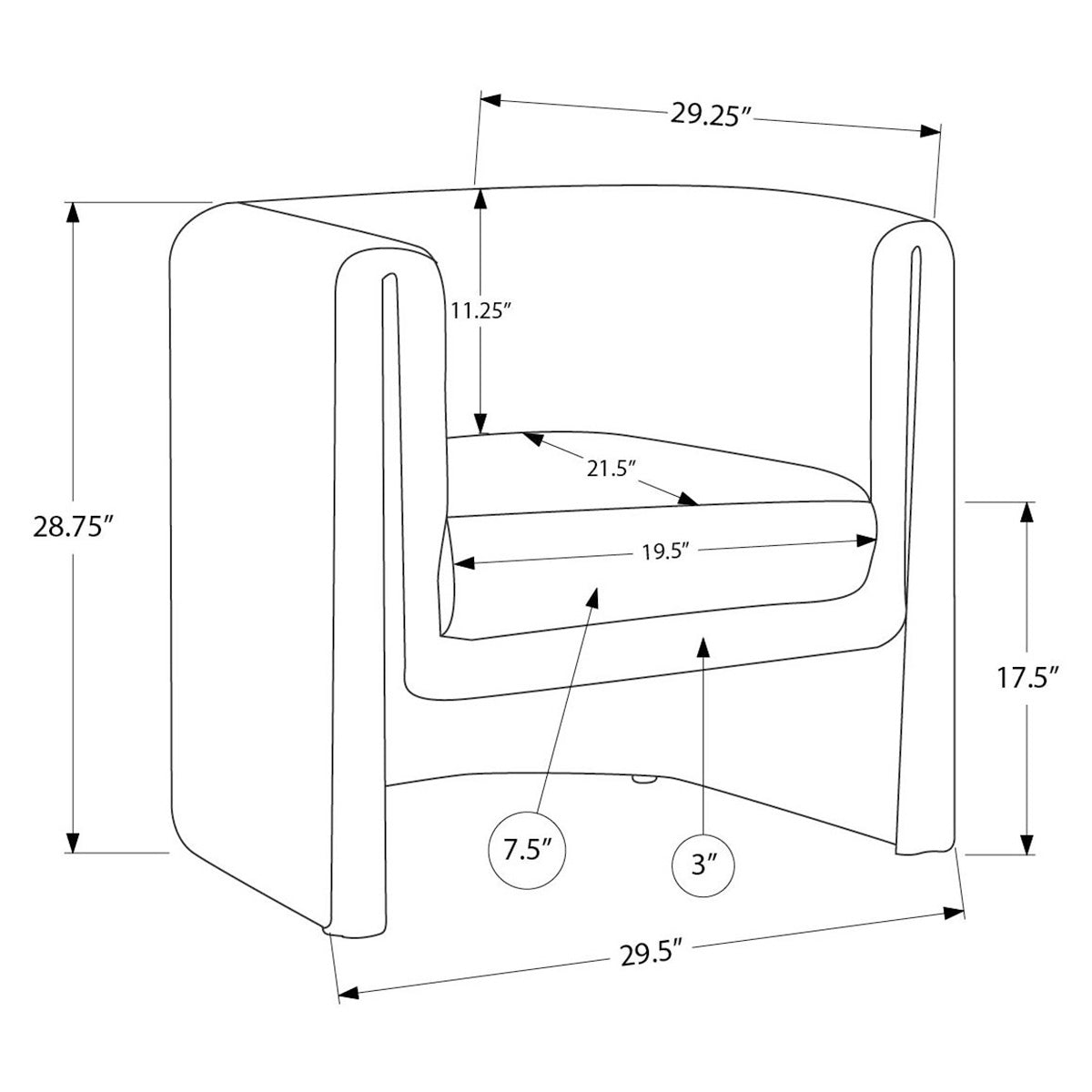 Anita - Accent Chair - Black Fabric