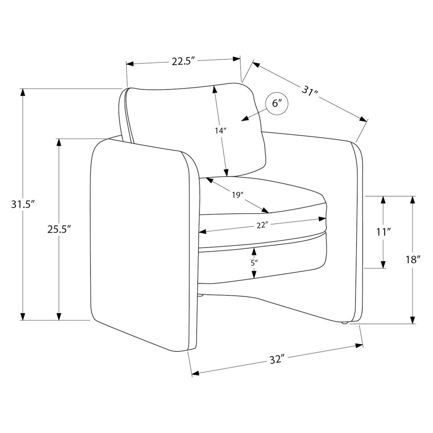 Clovis - Accent Chair - Dark Grey Fabric