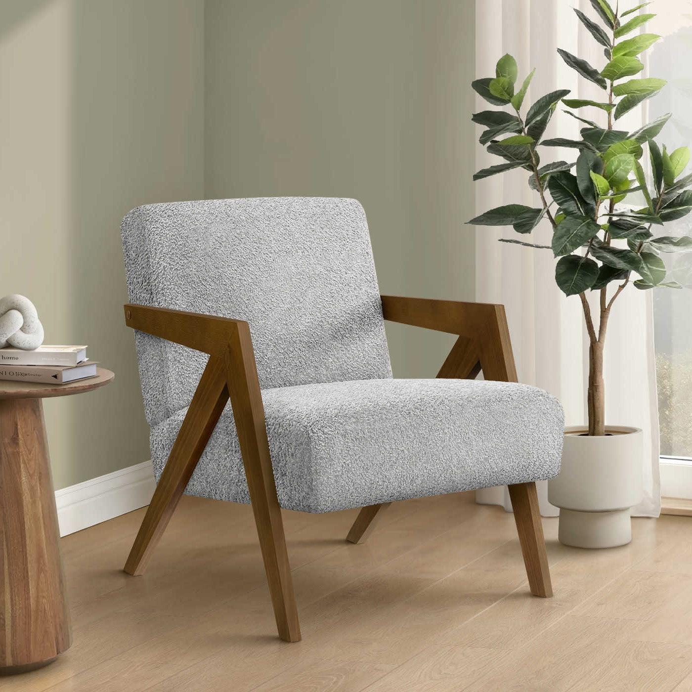 Alora - Chaise d'appoint - Tissu Gris