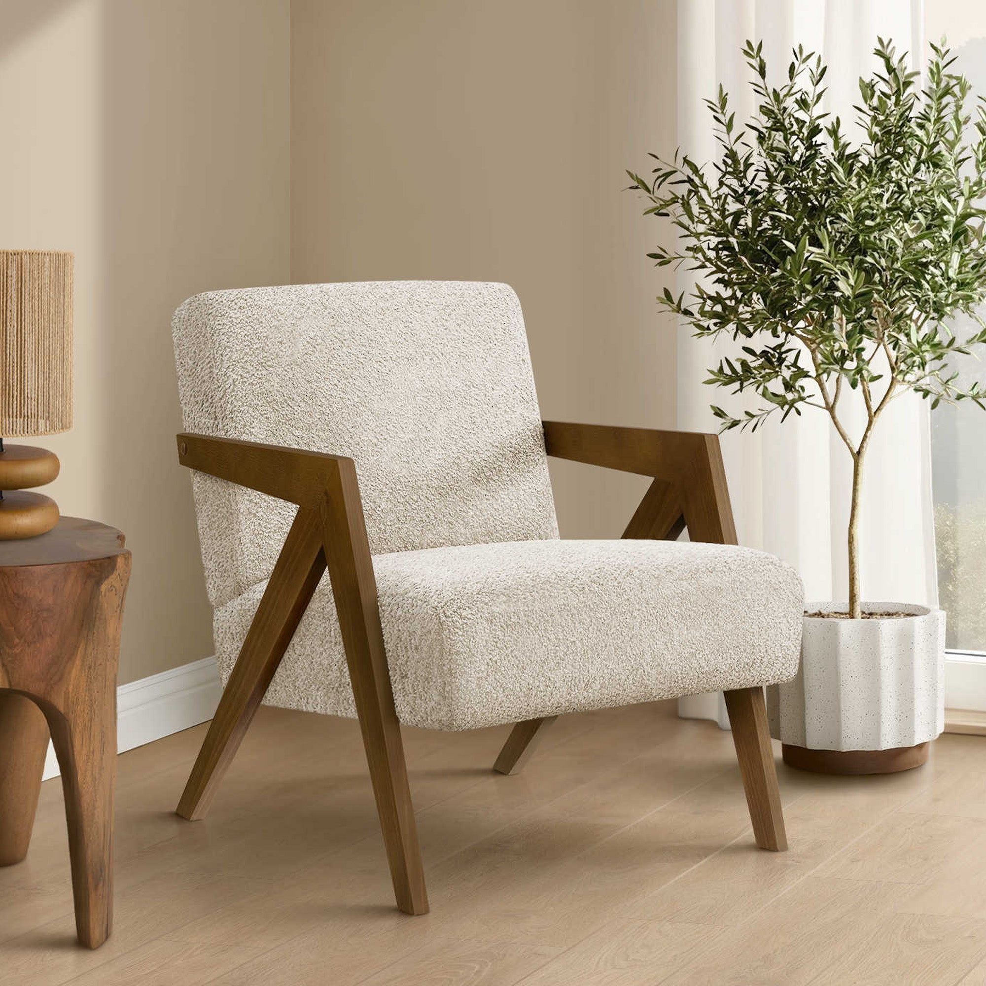 Alora - Chaise d'appoint - Tissu Crème