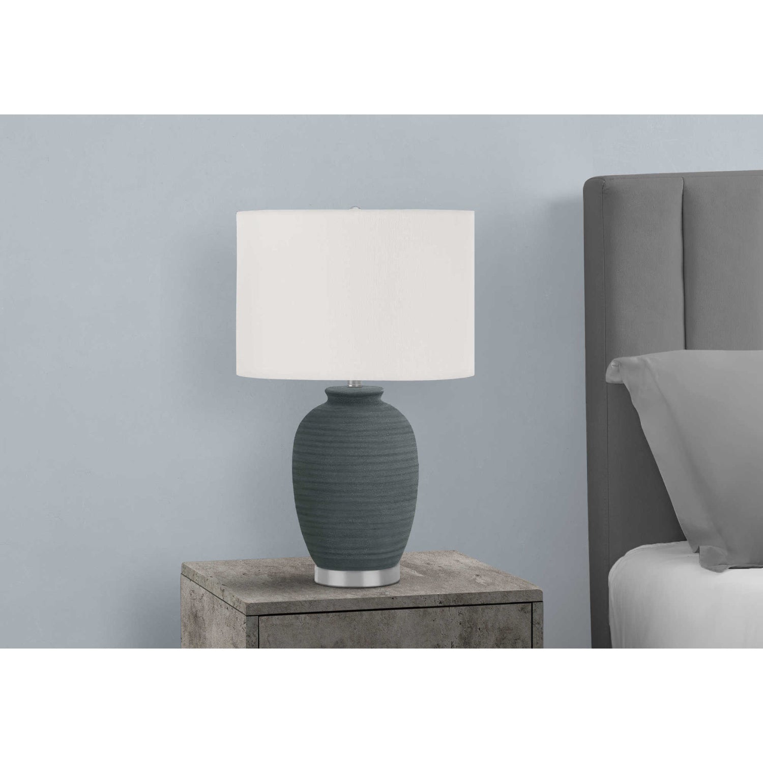 Table Lamp - 24"H / Ceramic Blue / Ivory