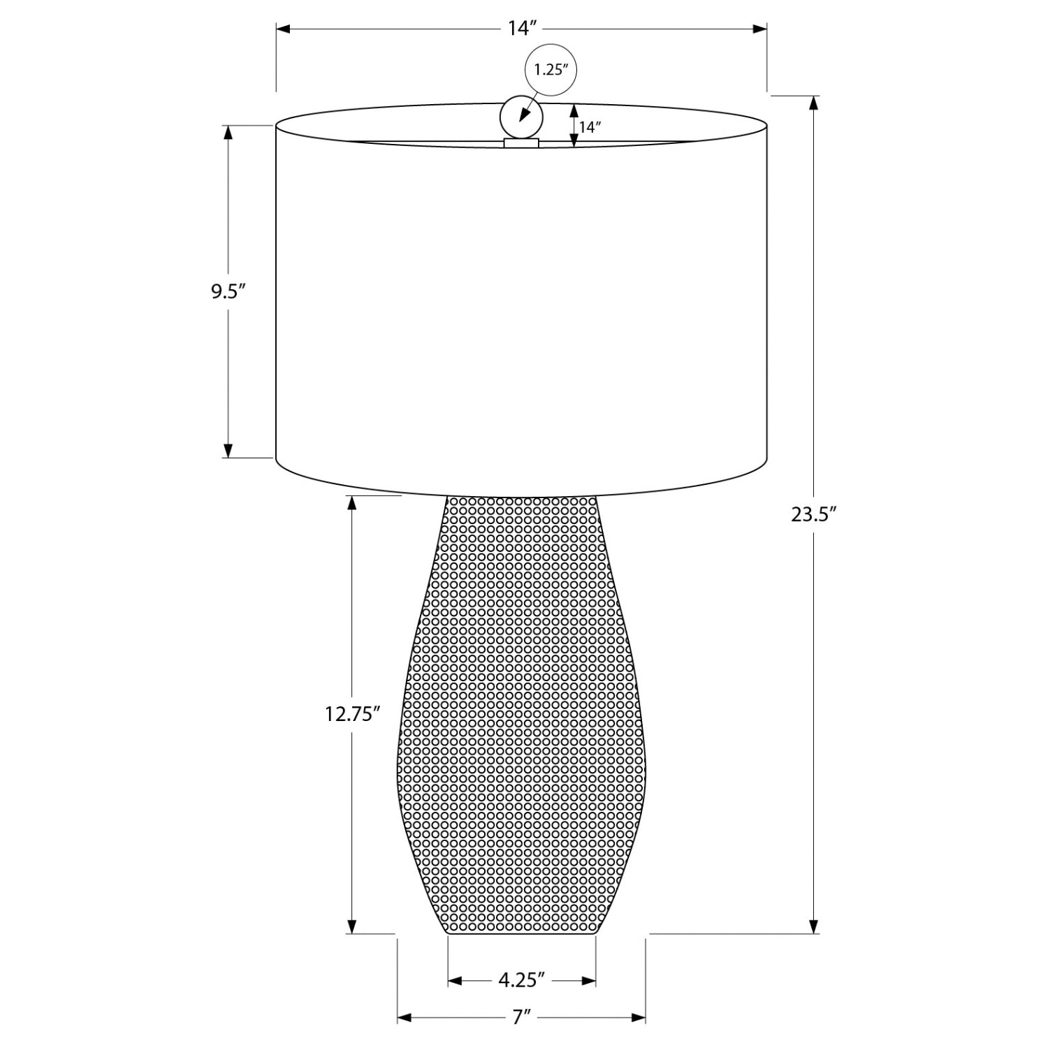 Table Lamp - 24"H / Resin Gray / Ivory