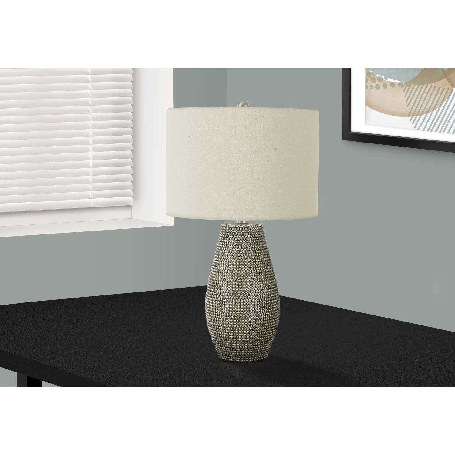Table Lamp - 24"H / Resin Gray / Ivory