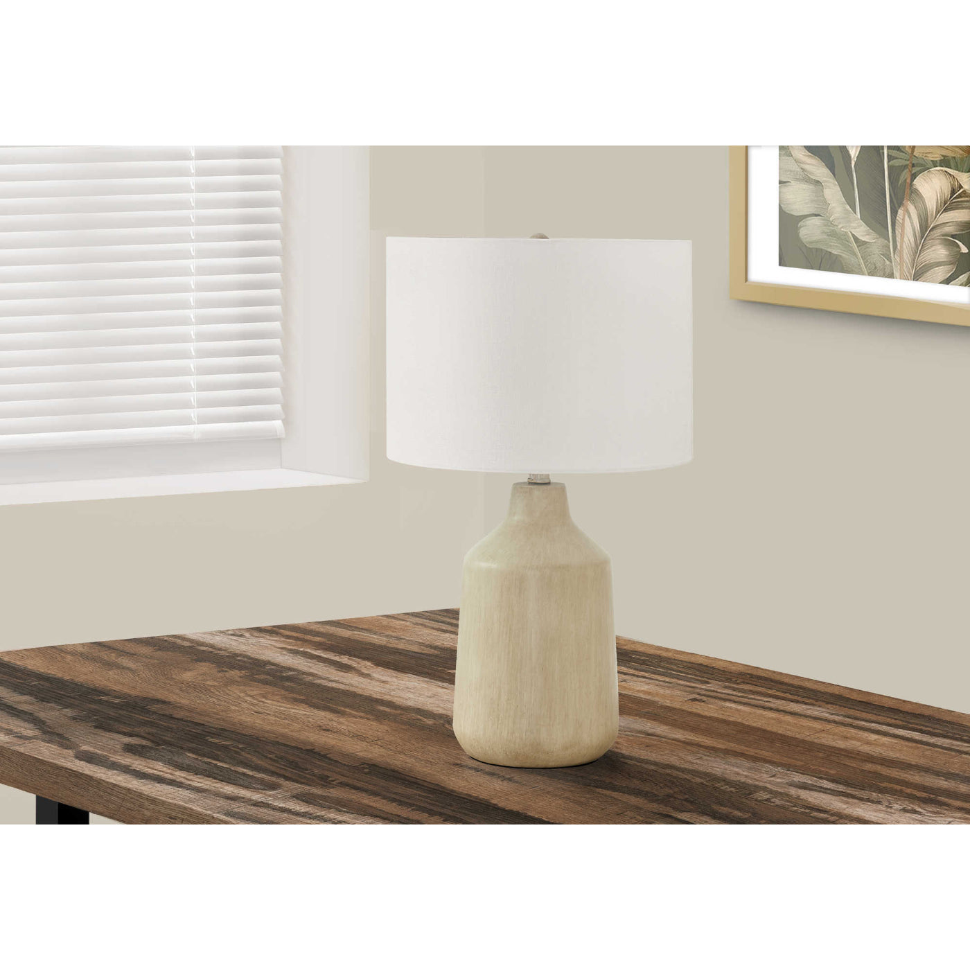 Table Lamp - 24"H / Concrete Beige / Ivory