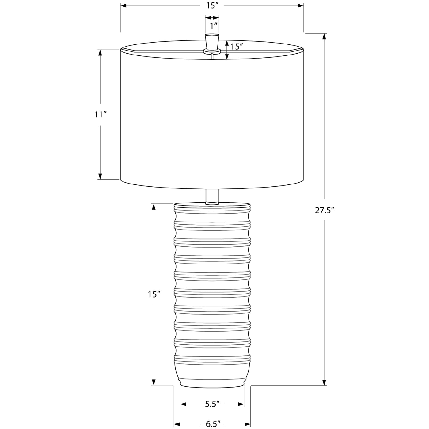 Table Lamp - 28"H / Cream Resin / Ivory