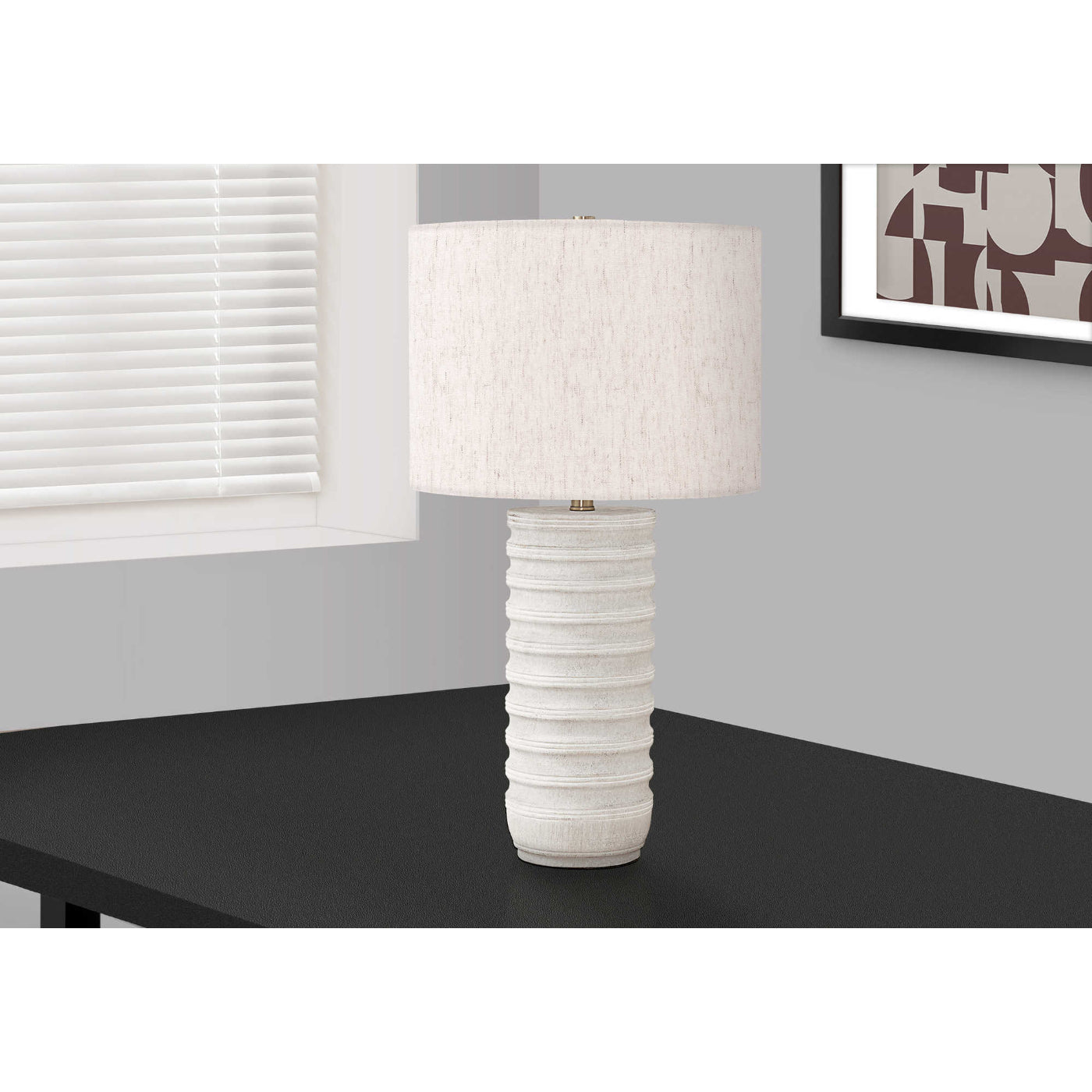 Table Lamp - 28"H / Cream Resin / Ivory