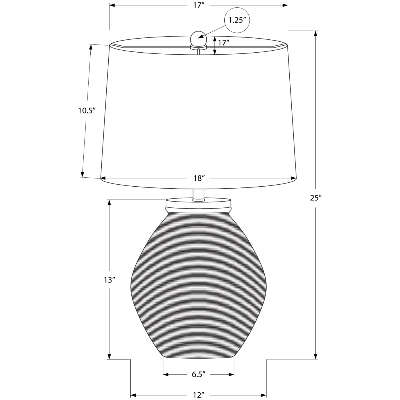 Table Lamp - 25"H / Creme Beton / Beige