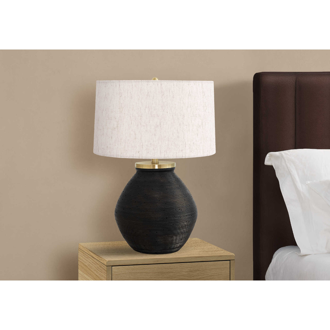 Table Lamp - 25"H / Concrete Black / Ivory