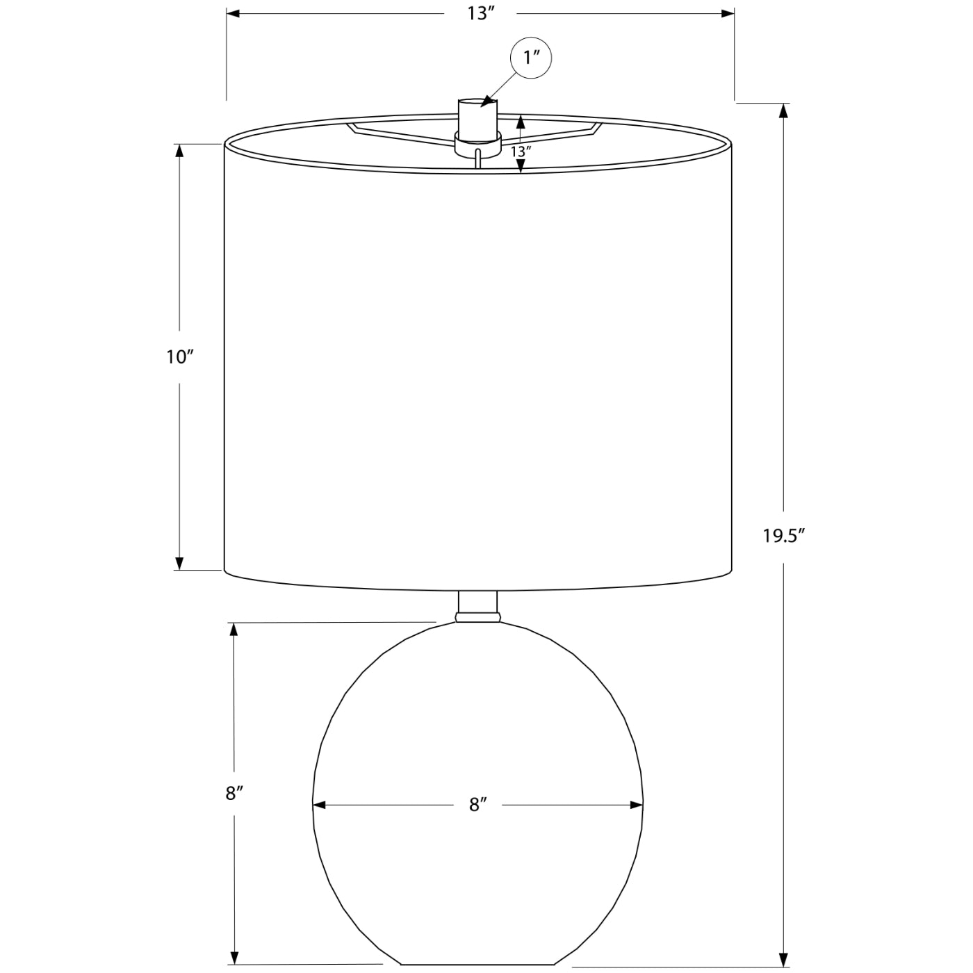 Table Lamp - 20"H / Beige Concrete / Beige
