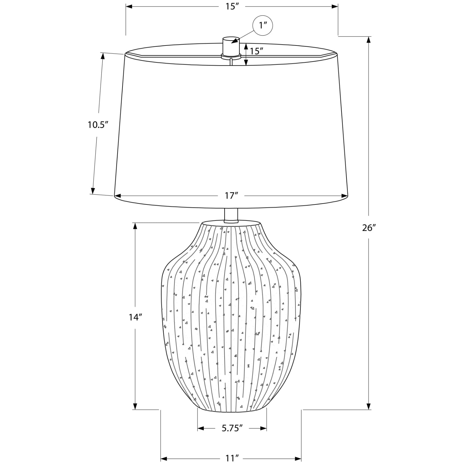 Table Lamp - 26"H / Ceramic Cream / Ivory