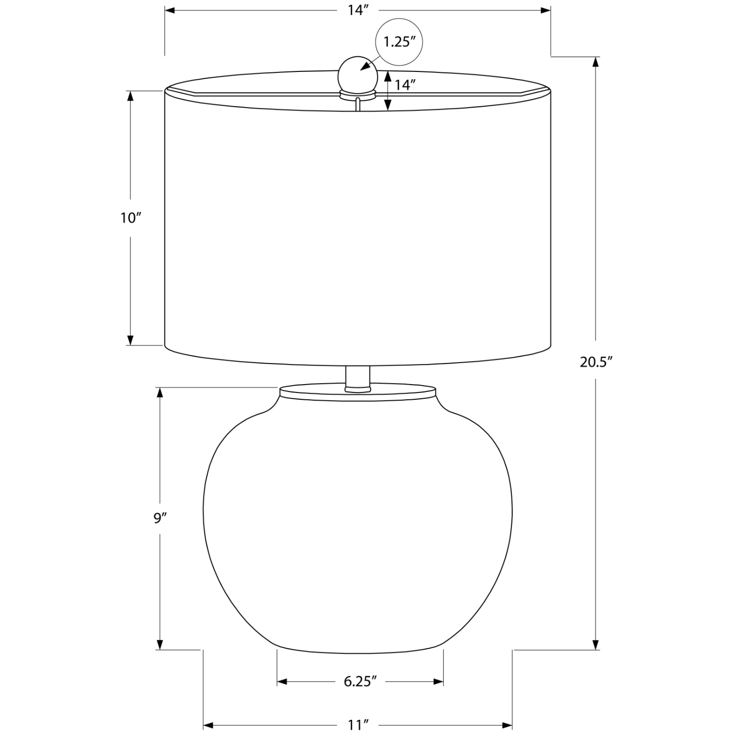 Table Lamp - 21"H / Ceramic Cream / Ivory