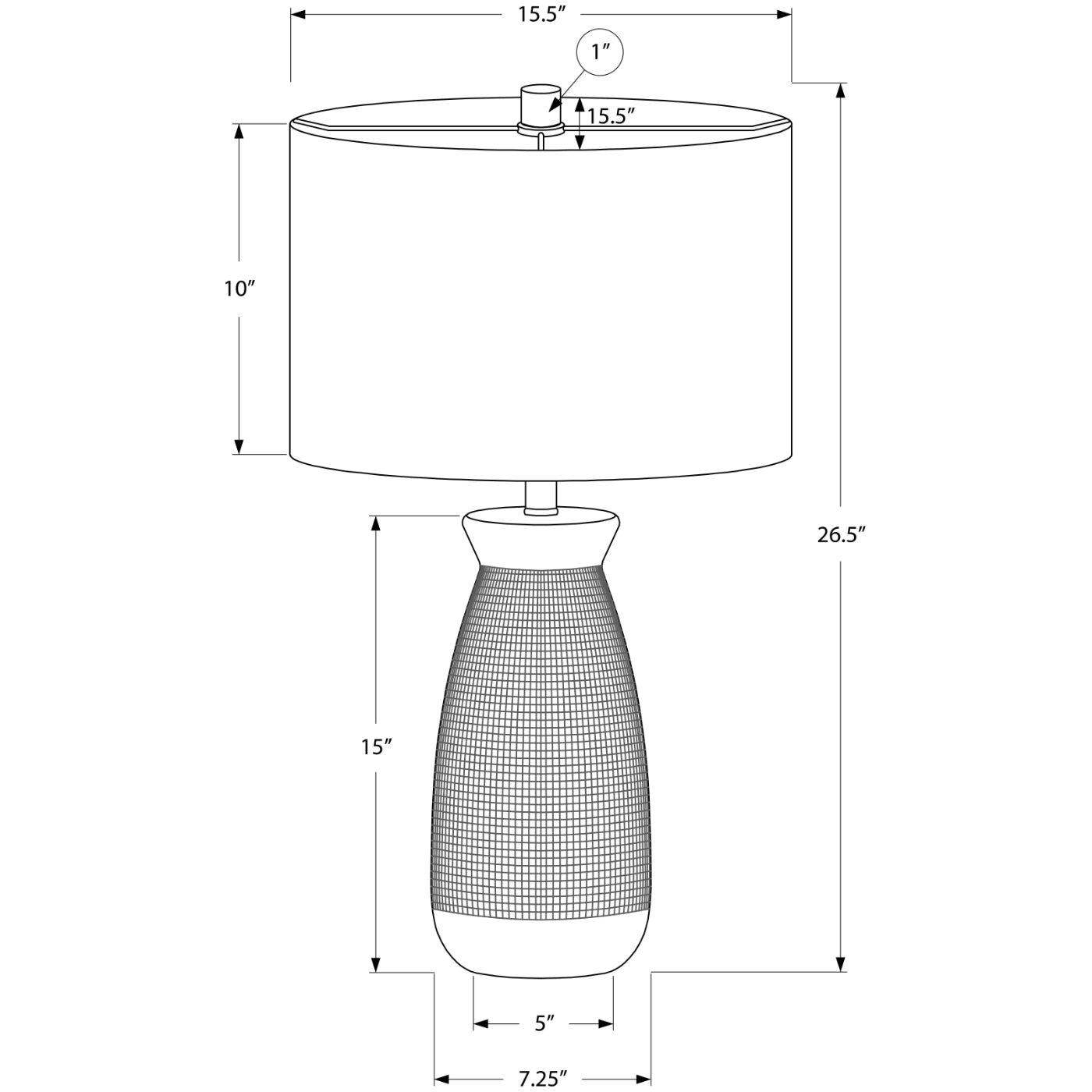 Table Lamp - 27"H / Ceramic Gray / Gray
