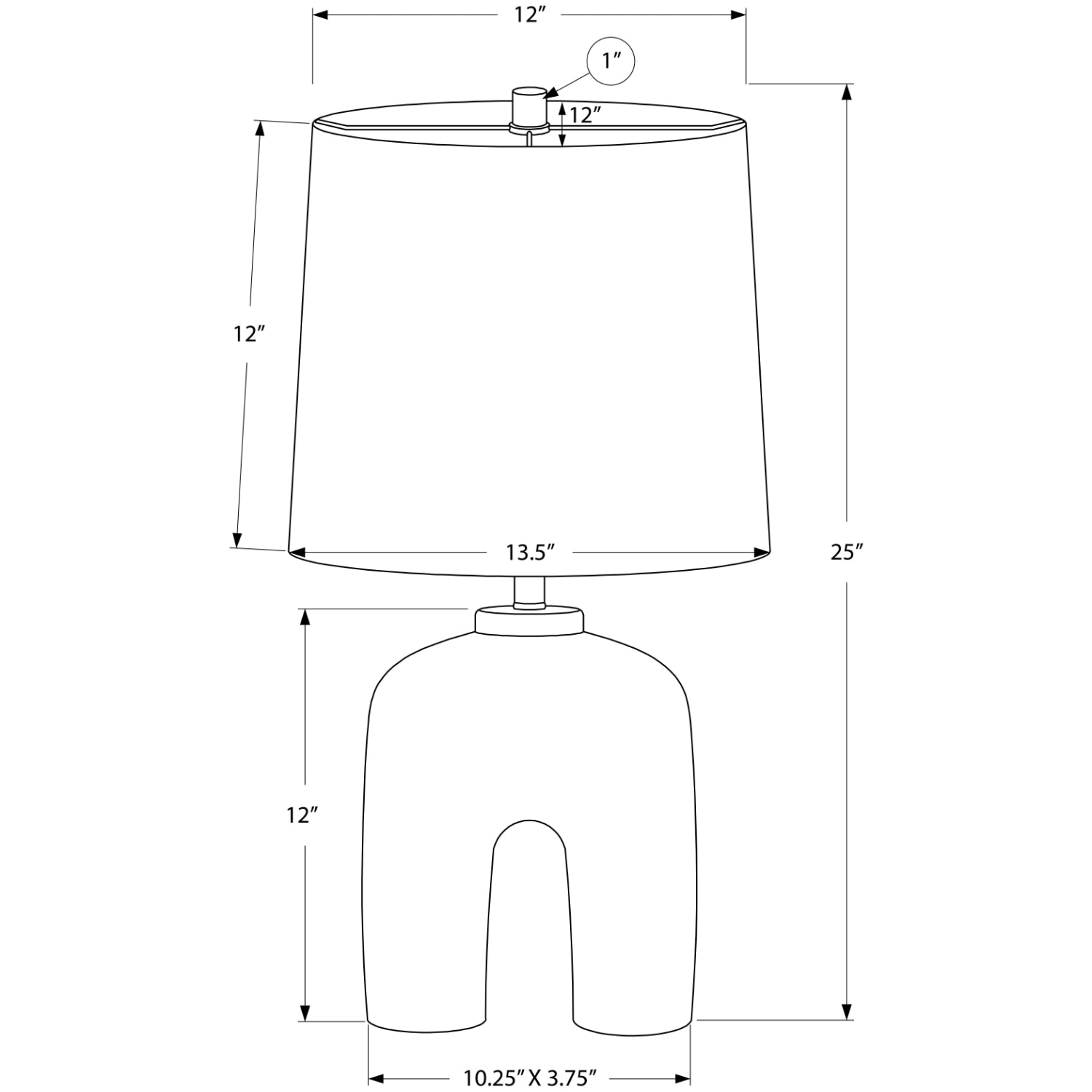 Table Lamp - 25"H / Cream Resin / Beige