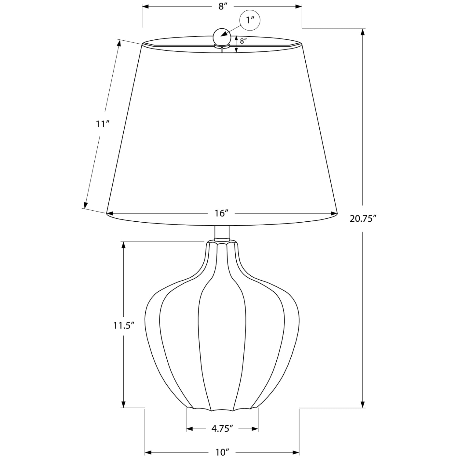 Table Lamp - 21"H / Cream Resin / Ivory