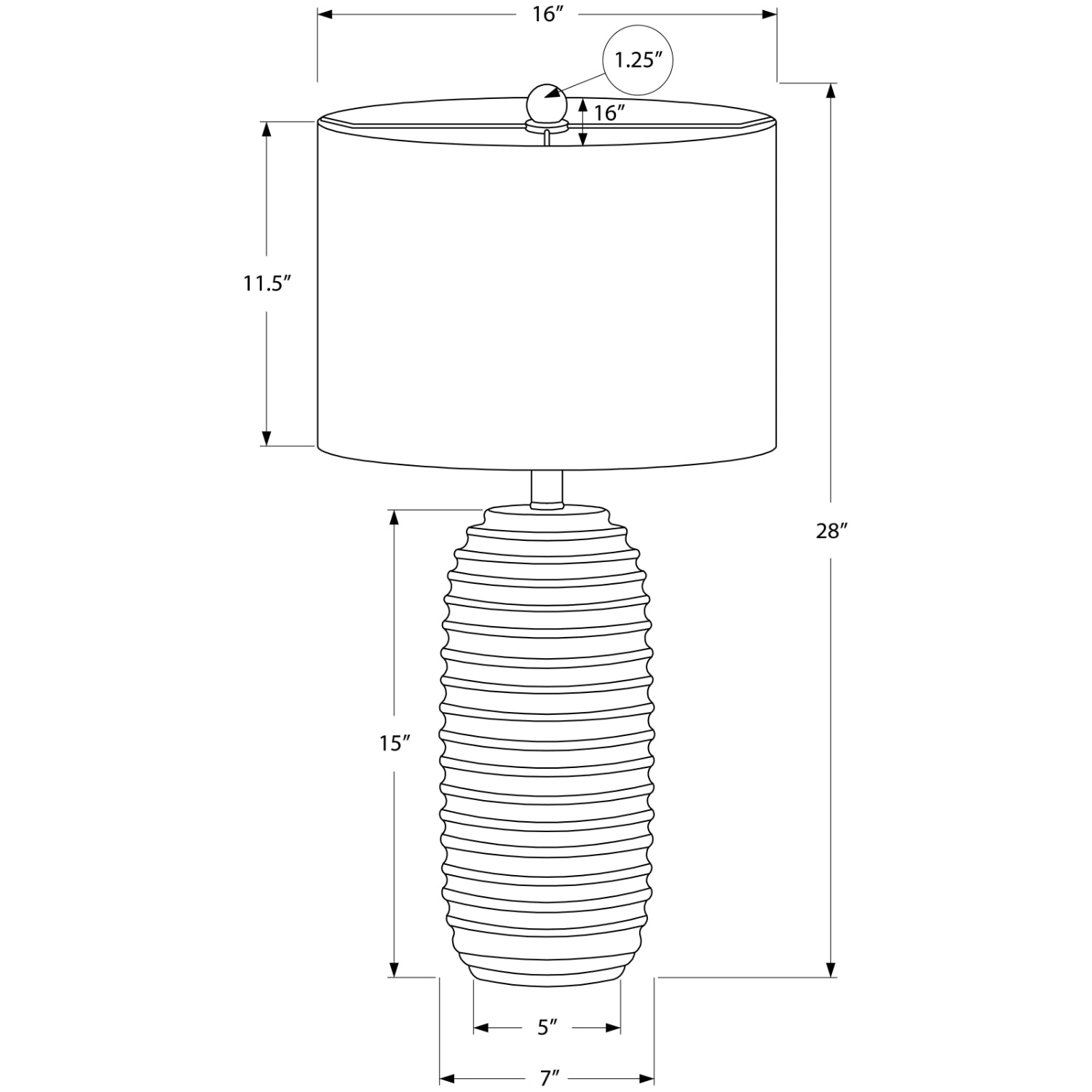 Table Lamp - 28"H / Cream Resin / Ivory