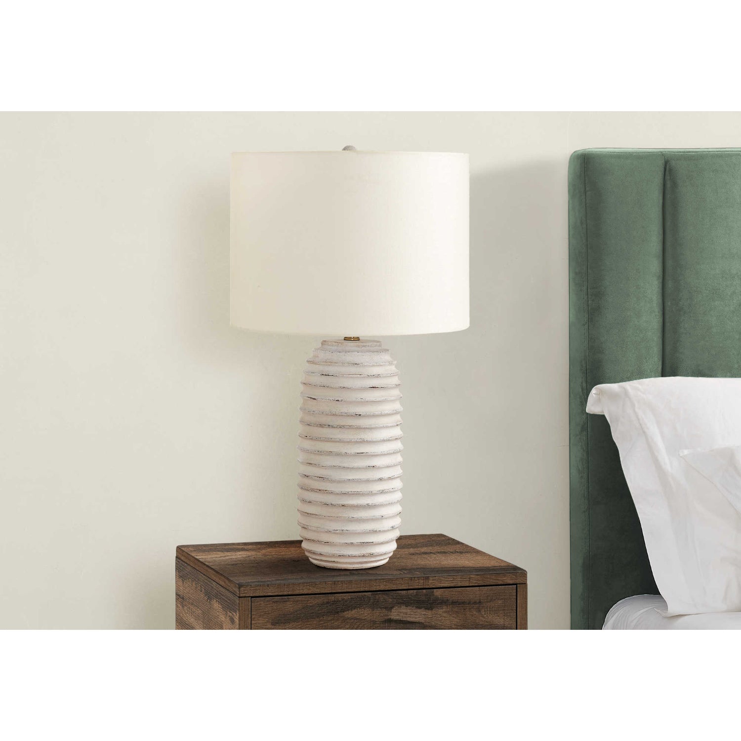 Table Lamp - 28"H / Cream Resin / Ivory