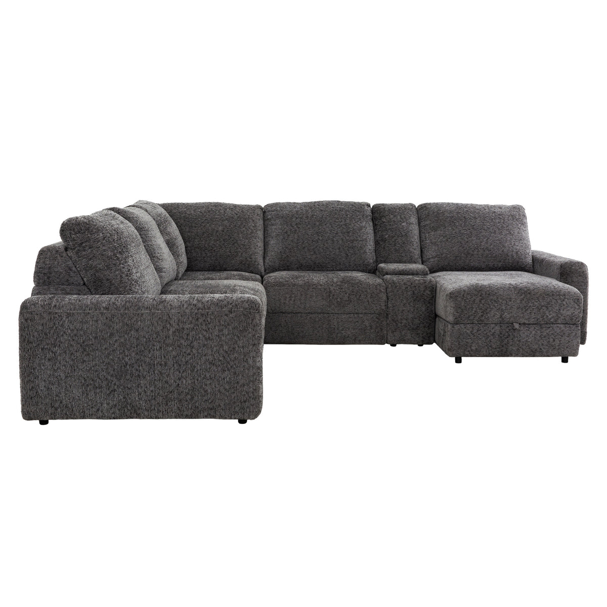 Elson - 6-Piece Power Reclining Sectional - Grey Fabric