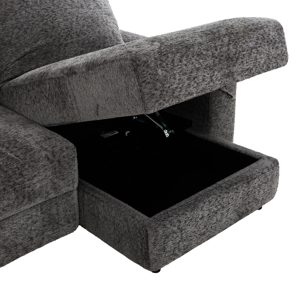 Elson - Power Reclining Sectional - Grey Fabric