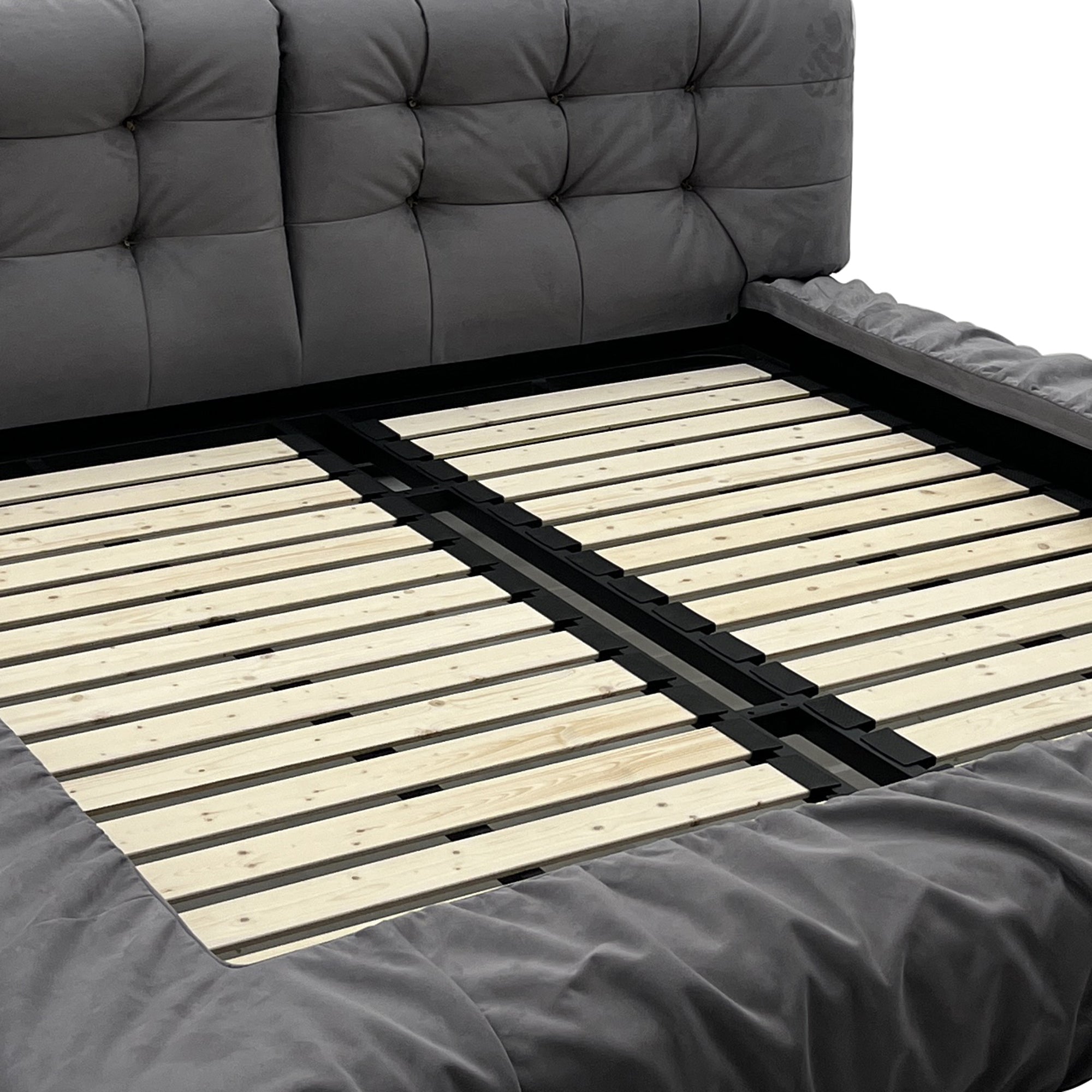 Laura - Queen Bed - Grey Fabric