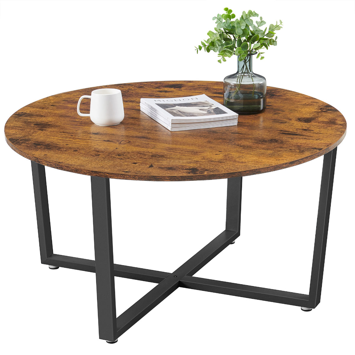 Cora - Round Coffee Table - Rustic Brown