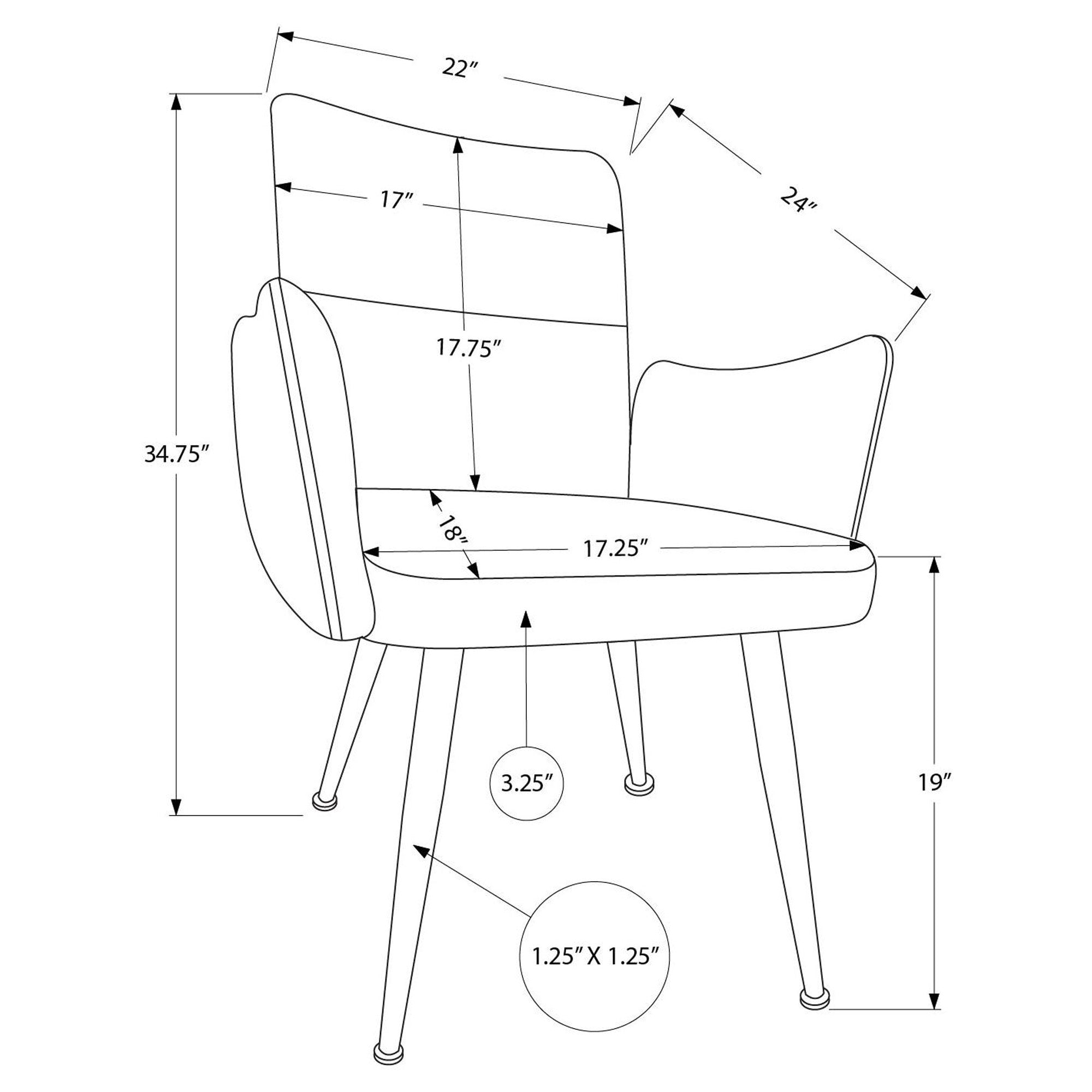 Lassy - Dining Chair - Grey PU Leather