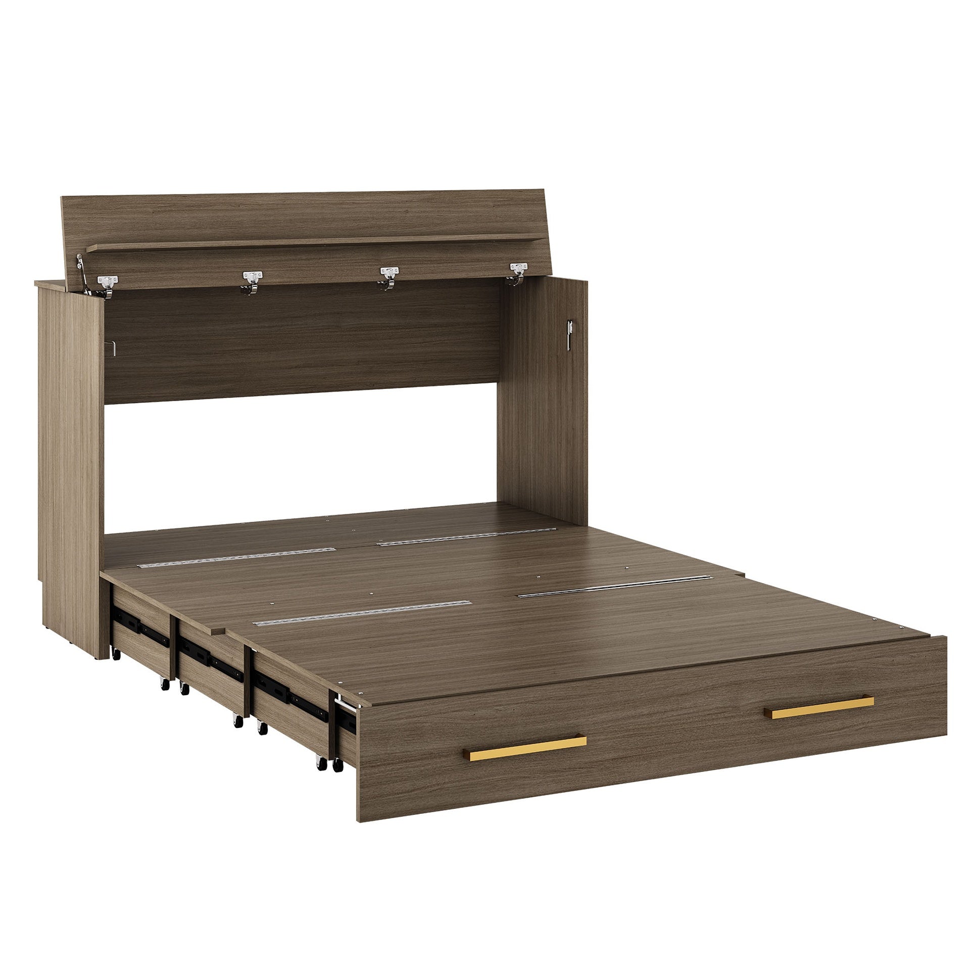 Triade - Queen Cabinet Bed - Taupe