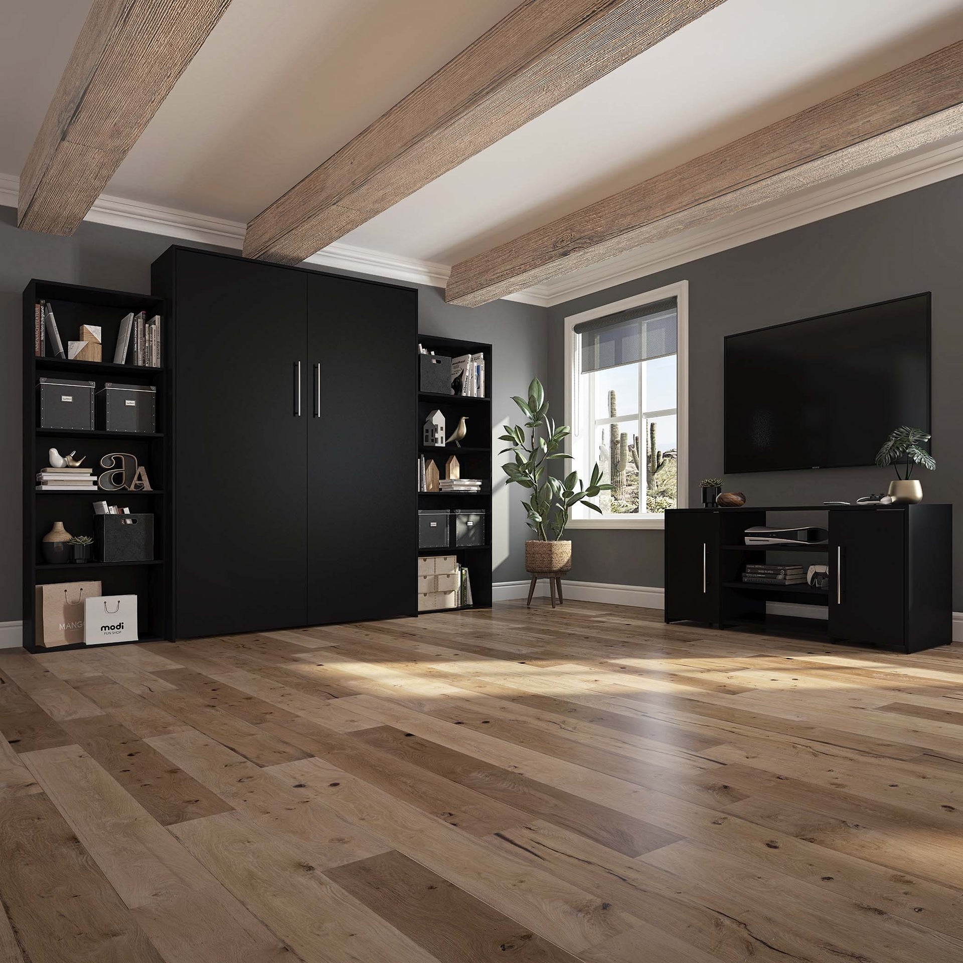 James - Queen Murphy Bed - Black