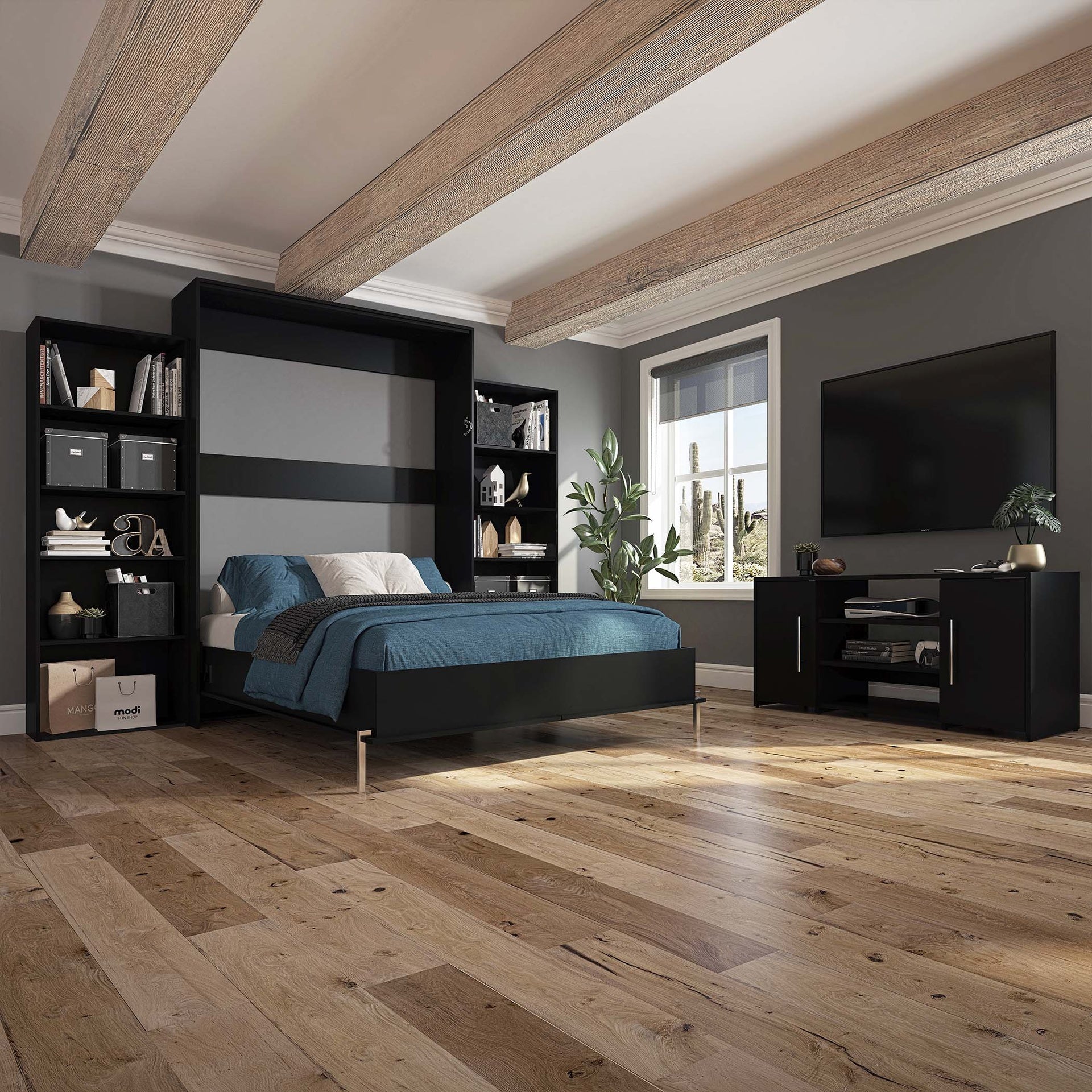 James - Double Murphy Bed - Black